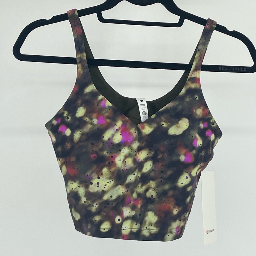 LULULEMON NWT ALIGN TANK TOP SOFT FOCUS SPLATTER GREEN MULTI PRINT 2 4 6 - Picture 3 of 9